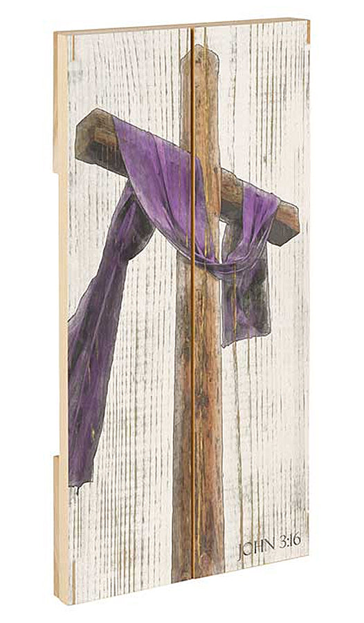 Cross draped in purple - large pallet - KCS