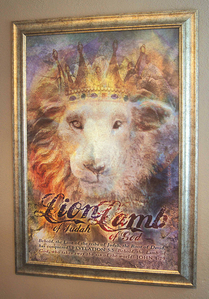 Lion Lamb - framed 24x36
