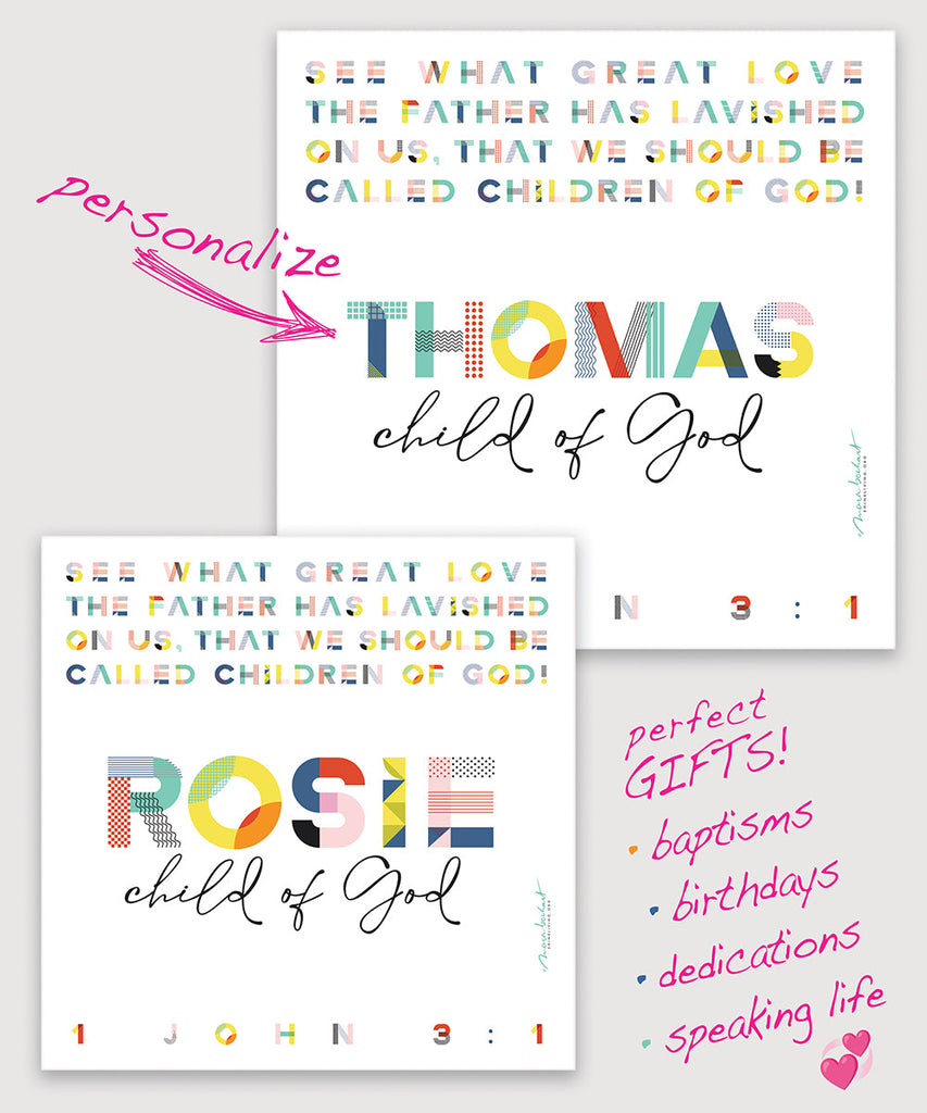 Child of God - personalized - frameable print