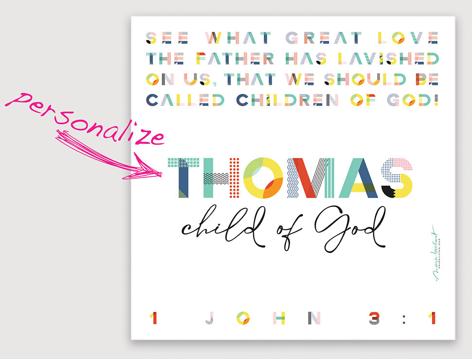 Child of God - personalized - frameable print