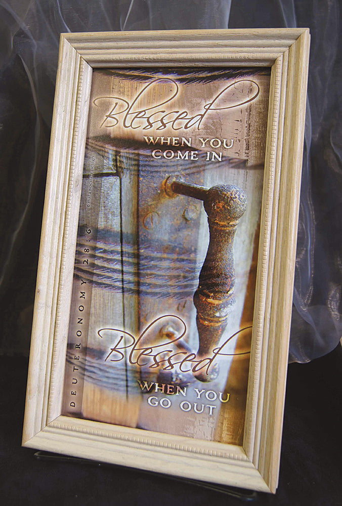 Blessed In and Out - framed 4x9