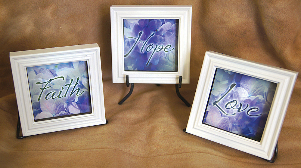 Faith Hope Love - framed set of 3