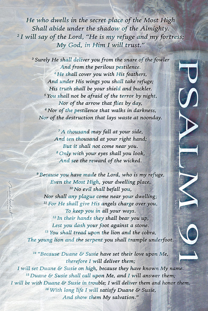 Psalm 91 - hanging banner - personalized