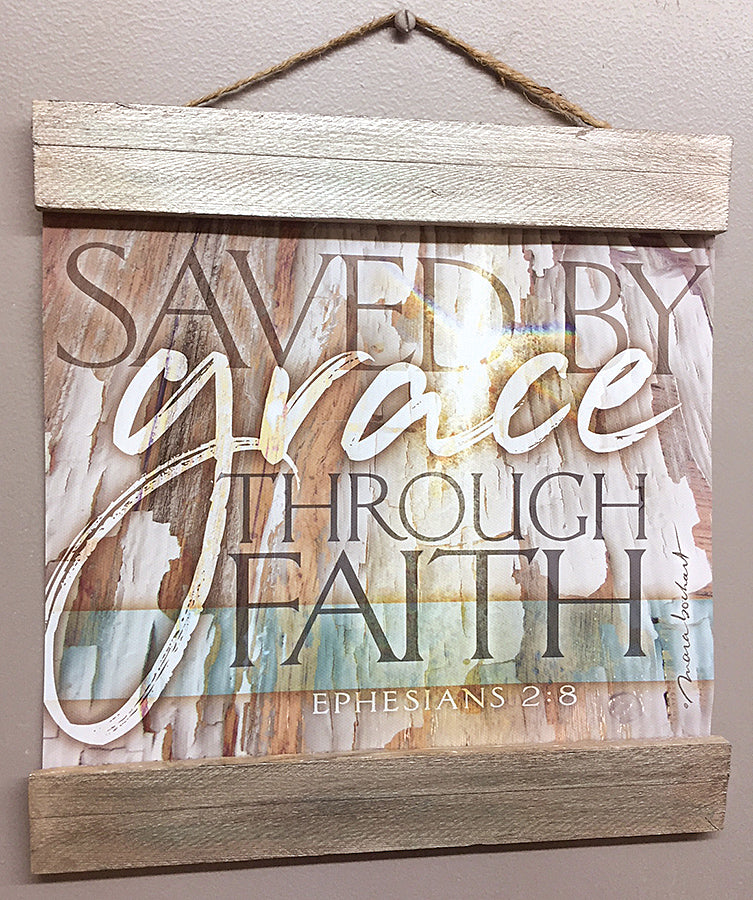 Saved By Grace - 10x8 hanging banner